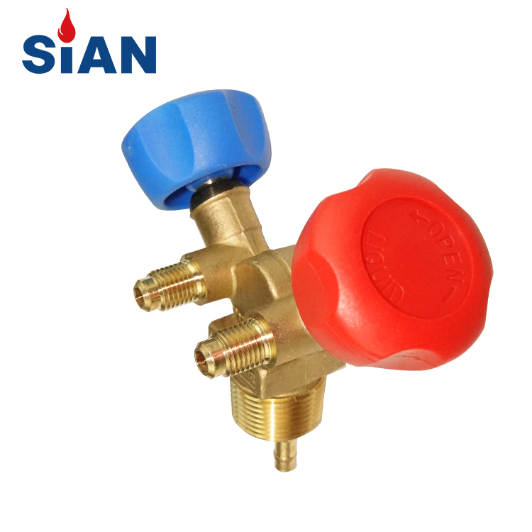 SiAN R22 Double Freon Cylinder Valve Refrigerant Gas Stove Control