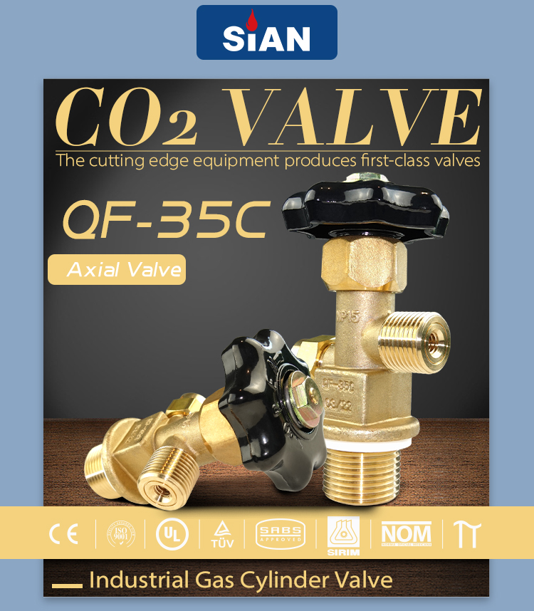 QF35C Top Quality Axial Type CO2 Gas Cylinder Flow Control Valve Buy