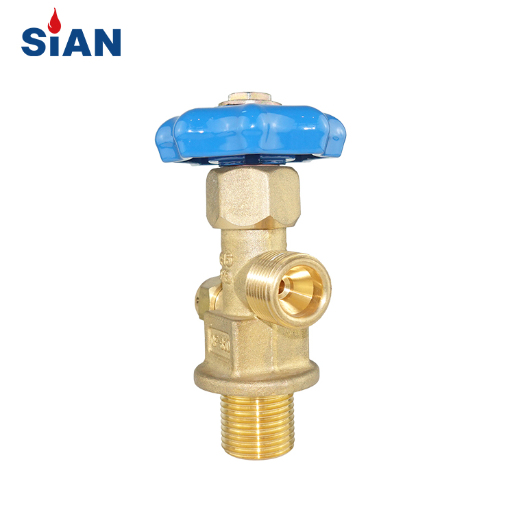 QF35D Best Sale China Ningbo Fuhua Valve Factory SiAN Brand Industrial Gas O2/Air/N2 Cylinder Brass Gas Valve Axial Type