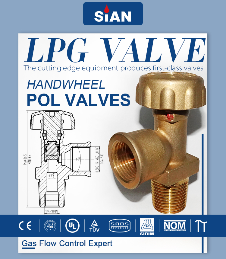 SIAN Brass Handwheel 25bar LPG Gas Cylinder Control POL Valves Buy